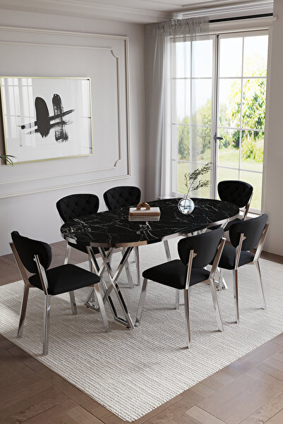 BY ORHAN GÜZEL Mutfak Masası Takımı 6 Kişilik Masa Takımı Elma Avangarde Yeme...