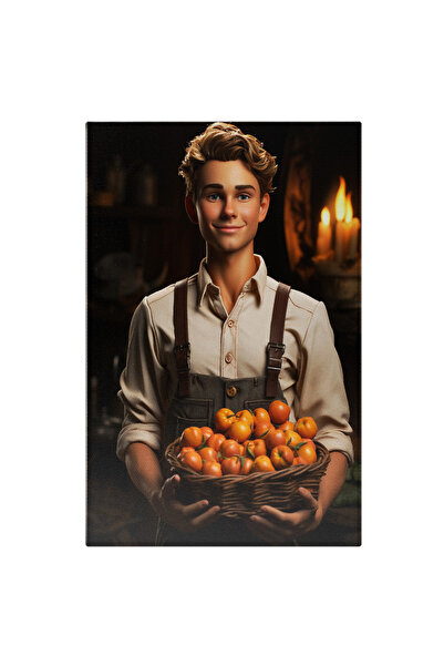 StoryGift Romania Tablou Canvas: Portret Baiat Tanar Negustor In Camasa Alba ...