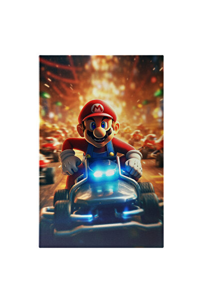 StoryGift Romania Tablou Canvas: Personajul Mario Conducand Un Cart - Mario Kart Intrecere Pictura Digitala