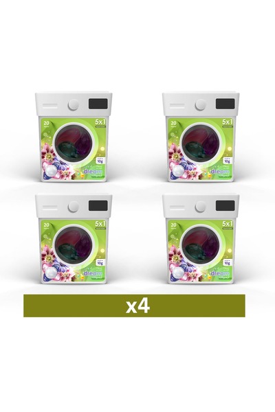 Dream دريم كبسولات تنظيف الأواني 5*1 عدد 20 كبسولة * 4