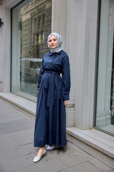 LOCCO Γυναικείο Φόρεμα Θάλασσας Navy Blue