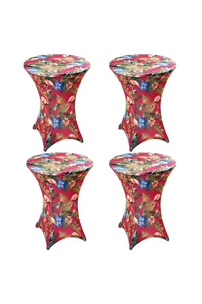 Quasar & Co. Set of 4 Quasar & Co.® event table covers, elastic, round, for cocktail/catering, d70-75cm, h82cm