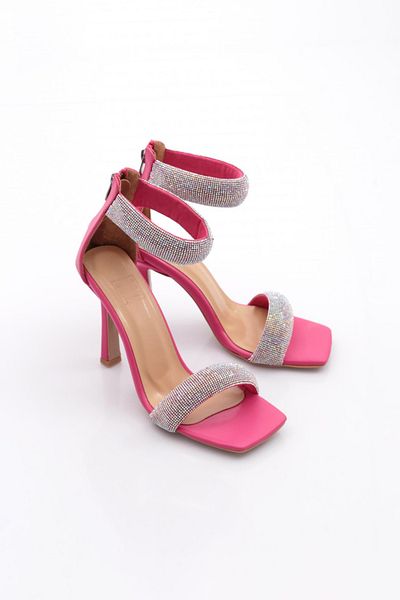 DGN Pantofi cu toc cu curea la gleznă Silver Stone pentru femei 915533210