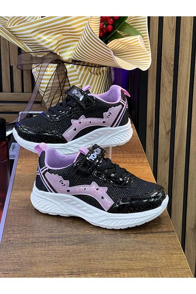 homiro Pantofi sport ortopedici pentru fete-negru-liliac