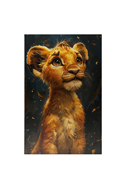 StoryGift Romania Tablou Canvas: Simba Puiul Regelui Leu Se Lasă Îmbrățișat De Căldura Toamnei Blânde Pictura Dig