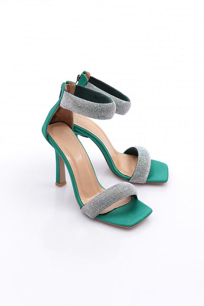 DGN Pantofi cu toc cu curea la gleznă Silver Stone pentru femei 915533210