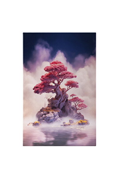StoryGift Romania Tablou Canvas: Copac Din Japonia - Stanci Bonsai Stanci Apa Pictura Digitala
