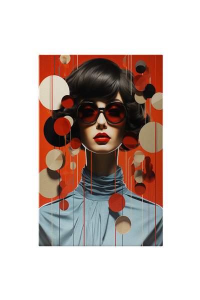 StoryGift Romania Tablou Canvas: Femeie Cu Ochelari - Lentile Rosii Abstract ...