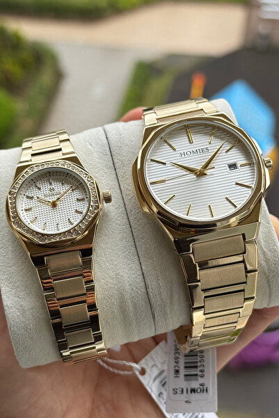 Homies SEVGİLİLER İÇİN ÇİFT SAATİ HEDİYELİK KUTUSU VE BİLEKLİK HEDİYELİ HMSGLM09876S