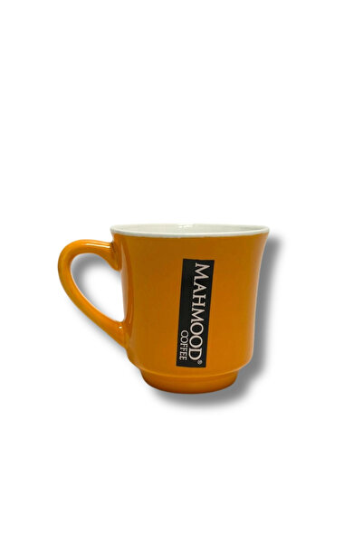Mahmood Coffee كوب بورسلين برتقالي مع موتو 300 مل