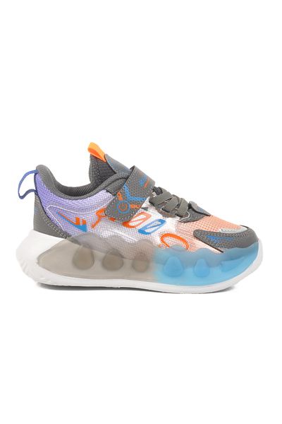 AYAKMOD Pantofi sport pentru fete, gri albastru, cu plasă cu velcro 2480 P