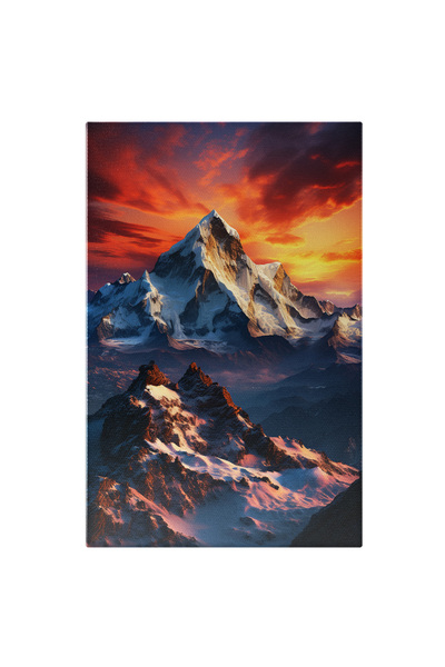 StoryGift Romania Tablou Canvas: View Landscape Apus Dee Soare Cer Colorat Varf Munte Everest Pictura Digitala