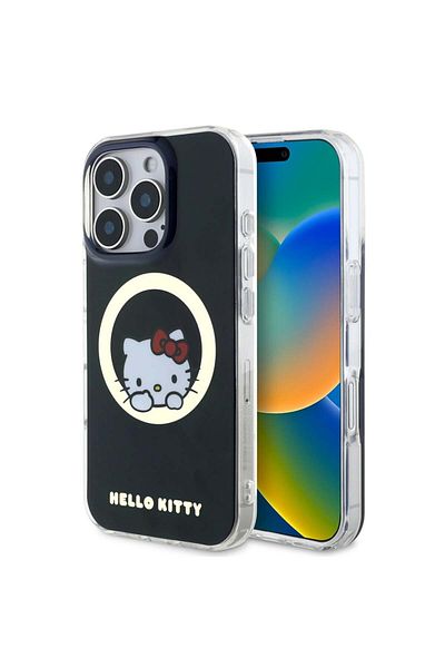 Hello Kitty Case For Iphone 16 Pro, Hardcase Iml, - Black