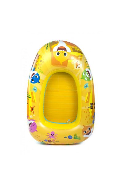 Baby Shark Inflatable boat for children, 3-6 years, yellow, 100x70 cm, Baby Shark
