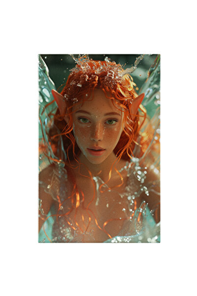 StoryGift Romania Tablou Canvas: Fata Elf Roscata Cu Parul Lung Si Cu Ochii V...