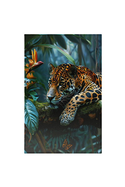 StoryGift Romania Tablou Canvas: Figură De Leopard Așezat Pe O Creangă, Privi...