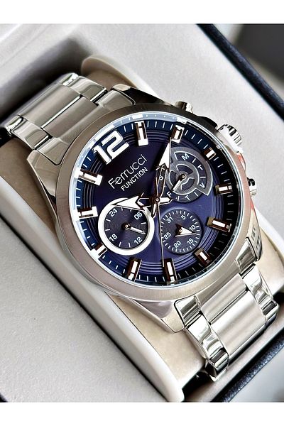 Ferrucci Silver Color Functions Active Steel Strap Men's Wristwatch + BRACELET