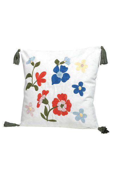 EVOTTO HOME COLLECTİON Comfort Punch Pattern Throw Pillow Cover Square Decorative Bohemian Embroidered Sofa Pillowcase Poncho 45X45