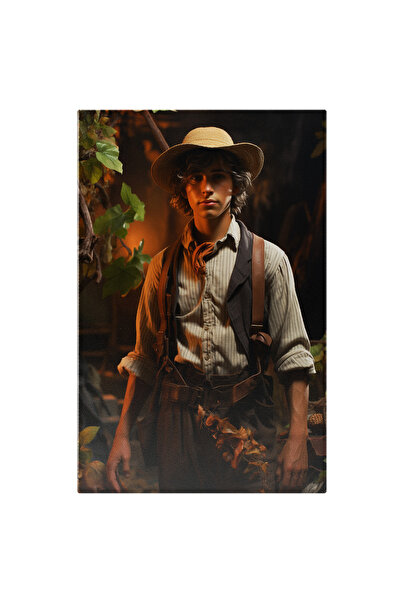 StoryGift Romania Tablou Canvas: Aventurier Palarie De Cowboy, Accesoriu De M...