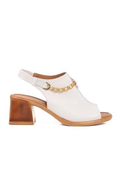 Pierre Cardin Sandale cu toc pentru femei din piele naturală albă PC-54632 Z