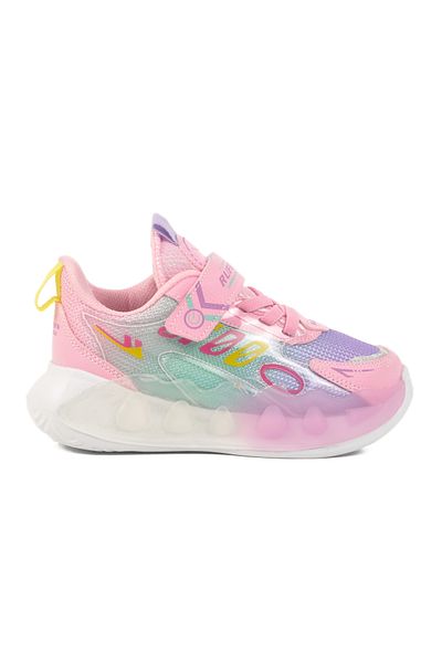 AYAKMOD Pink Yellow Velcro Mesh Girl's Sports Shoes 2480 P