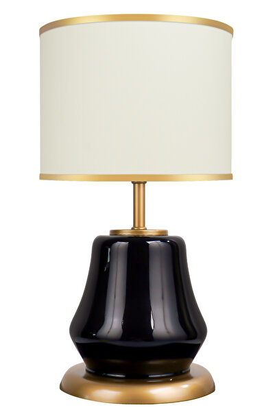 MINIMAL ETICARET VE BILGI TEKNOLOJILERI Elite Gloss Black - Beige - Glass Lampshade