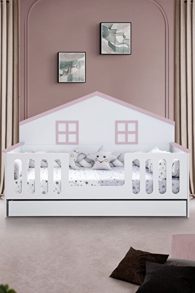 Setay Yavrulu Karyola, Bello Yavrulu Montessori Yatak - Pembe + 2 Adet Comfort Yatak