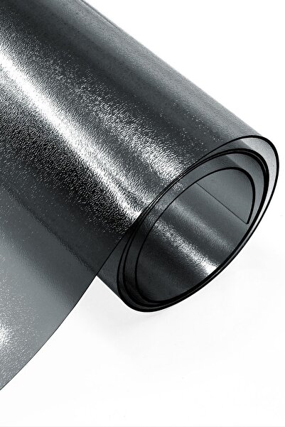 İzen 2,0 mm Buzlu Siyah Şeffaf Pvc Kalın Koruyucu Masa Örtüsü; Cam, Lake, Mermerde Yapışma İzi Yapmaz