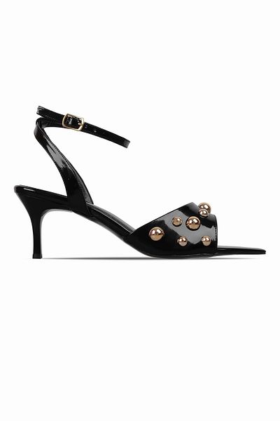 Lal Shoes & Bags Valse Women's Ball Detailed Ankle Strap Pointed Toe Heeled Shoes-R.Si̇yah