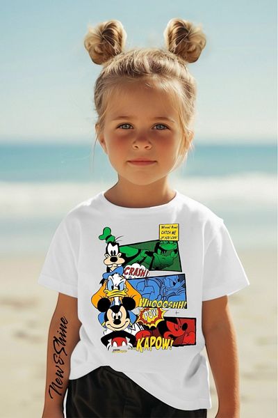 New Shine MICKEY DONALD GOOFY ΕΚΤΥΠΩΜΕΝΟ ΠΑΙΔΙΚΟ ΜΠΛΟΥΖΑ ΜΕΓΕΘΟΣ