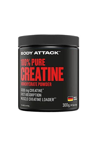 Body Attack 100% Creatina monohidrata pura, pudra, 300g, Body Attack, Supliment crestere masa musculara