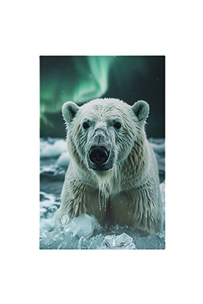 StoryGift Romania Tablou Canvas: Marele Urs Polar Alb Cu Blana Uda In Apa Ing...