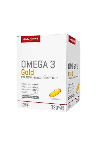 Body Attack Omega 3 Gold, 120 capsule, Body Attack, Acizi grasi din ulei de peste