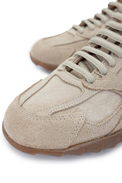 Tamer Tanca Kadın Hakiki Deri Bej Süet Sneakers & Spor Ayakkabı