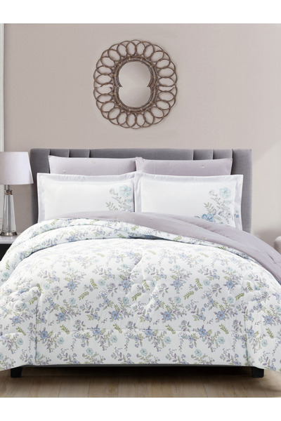 Donetella Comforter Set King Size, 6-Pcs, 260x240 cm, Printed, All Season, Microfiber, 350 GSM