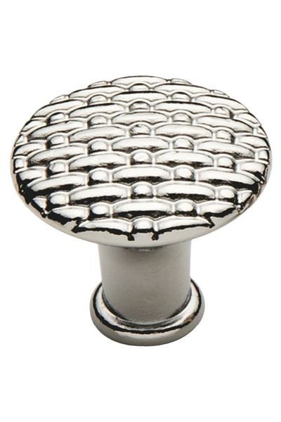 flores Metal furniture knob, with pattern, OZS-4079, chrome