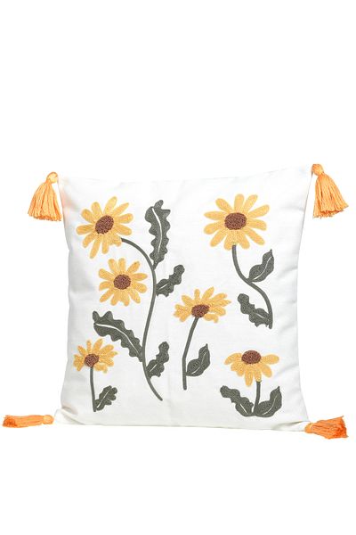 EVOTTO HOME COLLECTİON Comfort Punch Pattern Throw Pillow Cover Square Decorative Bohemian Embroidered Sofa Pillowcase Poncho 45X45