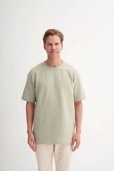 Cazador Ανδρικό μπλουζάκι Crew Neck Light Khaki 4181