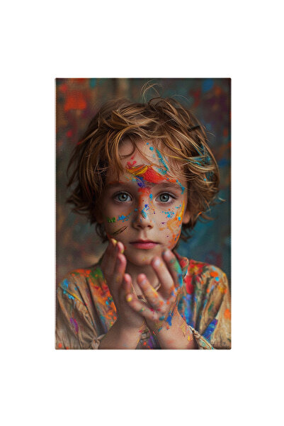 StoryGift Romania Tablou Canvas: Iubitor De Pictura Baietel Cu Fata Si Mainil...