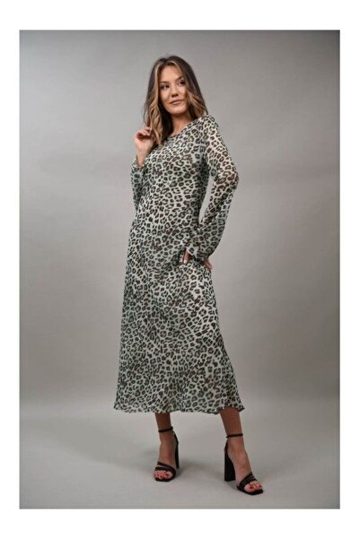 LUMİNA ΦΟΡΕΜΑ ΜΑΚΡΥΜΑΝΙΚΟ ΜΕ ANIMAL PRINT VIVACE NEALLY M Πράσινο