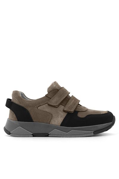 Rakerplus Genuine Leather Brown Black Kids Sneakers Sports Shoes