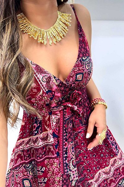 Sohotique By P Rochie maxi cu detaliu cupa triunghiulara Rosie Claret