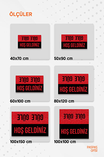 Paspas Yap Hoş Geldiniz Güle Güle Baskılı Kıvırcık Paspas Suya Dayanıklı İç ve Dış Mekan Paspas