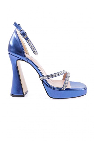 DGN 3581-23Y Жіночі сандалі на товстому каблуці з кришталевими камінцями та перехресними ремінцями