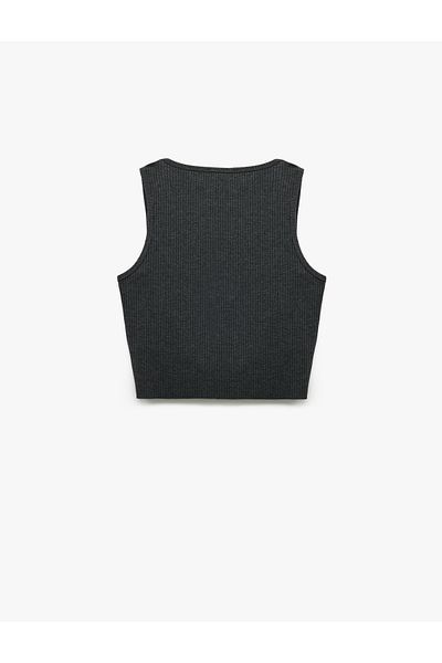Koton Printed Sleeveless Round Neck Camisole Crop Tank Top