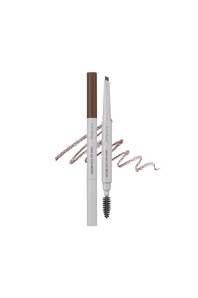 rom&nd Han All Flat Brow W2 Mild Wood 0.17 g - kredka do brwi, ciepły mleczny brąz