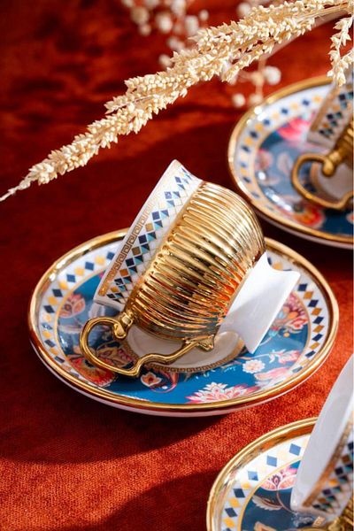 ACAR Tolede Navy Blue 6-Piece Coffee Cup Set Shp-07191