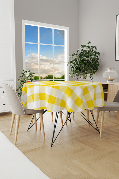 Moud's Pöti Kareli Masa Örtüsü, Piknik Örtüsü, Sofra Bezi, Yuvarlak, Dijital ...