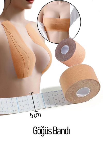 Bravie Banda de susținere pentru modelarea sânilor – Suport rezistent la apă, elastic și invizibil |   5 cm x 5 m