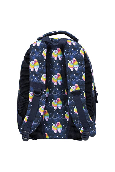 zola Ergonomic, lightweight backpack, multiple compartments, reflective, parrots, 42x30x20 cm